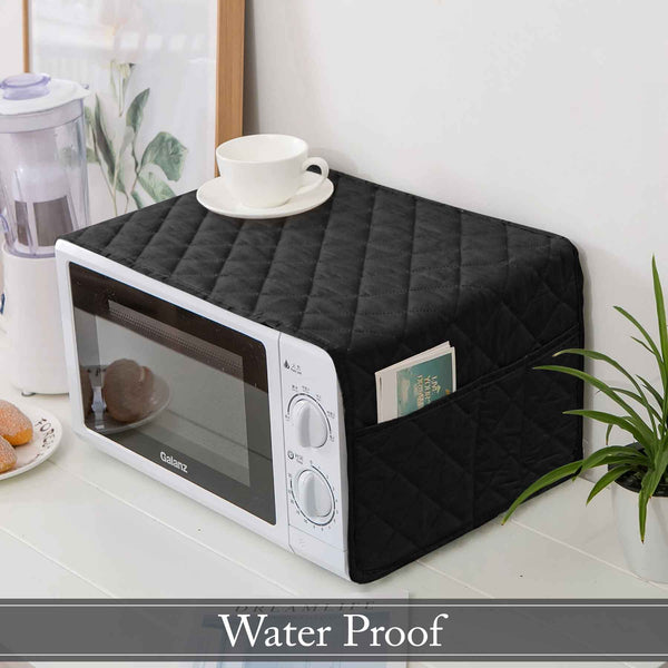 WATER PROOF QUILTED MICROWAVE OVEN COVER - Black