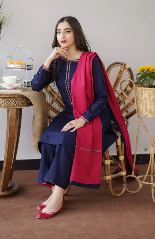 Aisling 3pc Dhanak with Embroidered Dhanak Dupatta