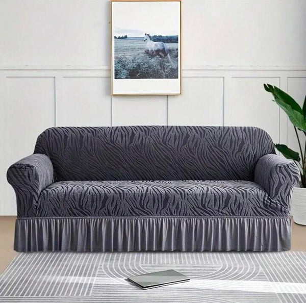 Zebra Velvet Sofa Covers (Grey)