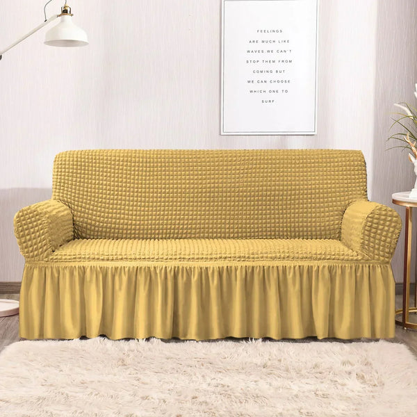 Persian Style Bubble  Sofa Cover - Beige Skin Yellow